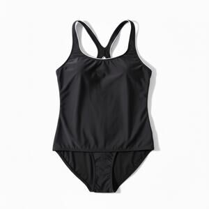 Speedo Xtra Life Lycra Black One Piece Swimsuit Racerback Athletic Sz 18 Plus